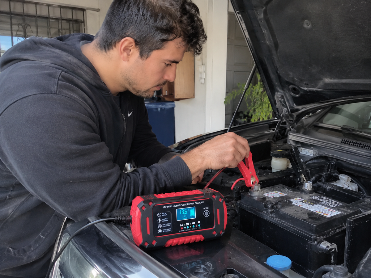 CARGADOR DE BATERIAS PARA AUTO